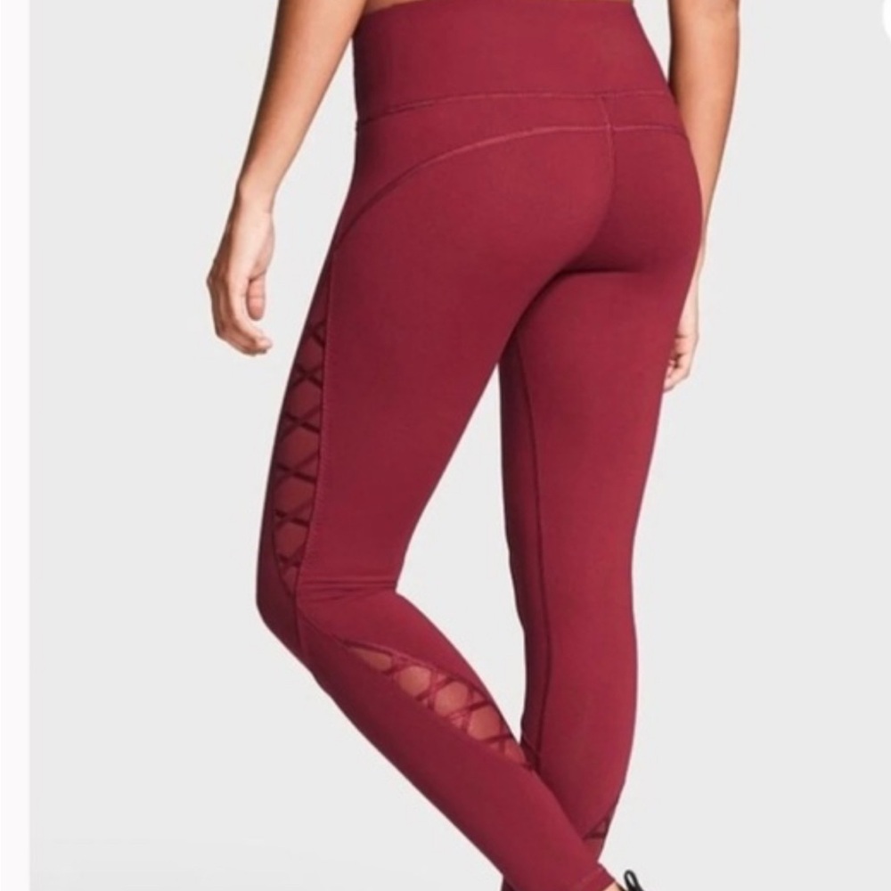 VICTORIA'S SECRET SPORT  MESH STRAPPY CORSET LACEUP KNOCKOUT TIGHT LEGGINGS